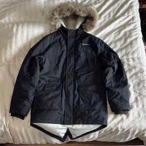 Eddie Bauer Black Parka with Fur Trim